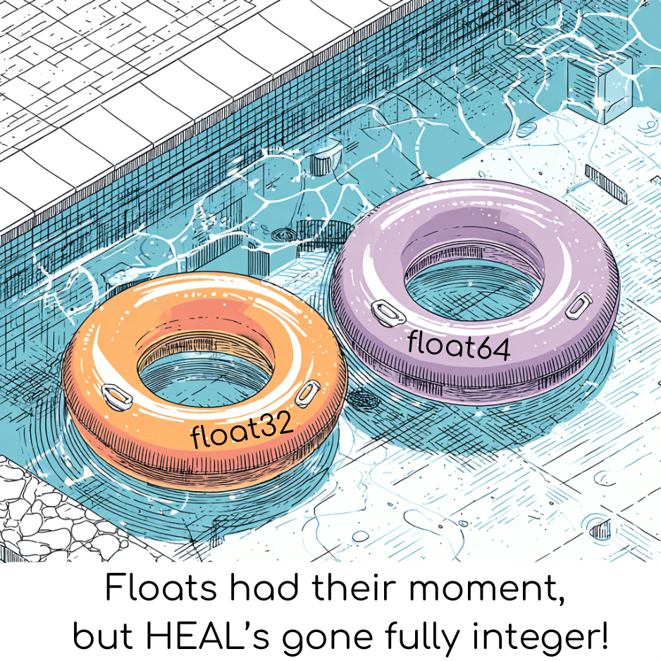 Float32 and Float64 visual - HEAL uses integer-only execution